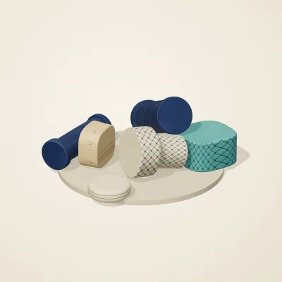 The six parts of Persian Geometry No. 18 in a loose pile on a round stand