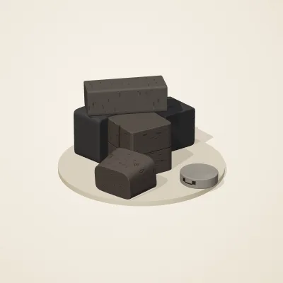 The six parts of Mexica Stone No. 7 in a loose pile on a round stand