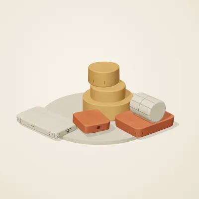The six parts of Sumerian Clay No. 20 in a loose pile on a round stand
