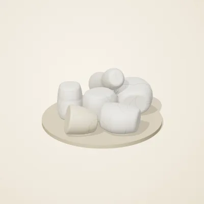 The six parts of Cycladic Forms No. 15 in a loose pile on a round stand