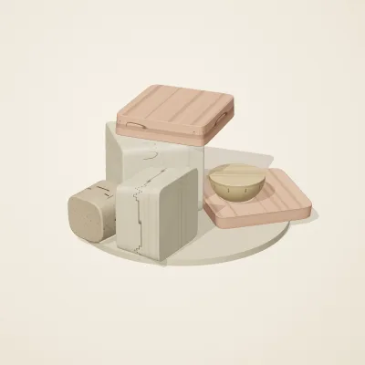 The six parts of Nabataean Sandstone No. 39 in a loose pile on a round stand