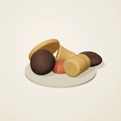 The six parts of Nok Terracotta No. 20 in a loose pile on a round stand