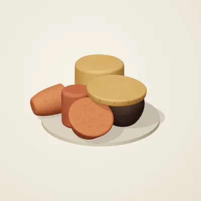 The six parts of Nok Terracotta No. 24 in a loose pile on a round stand