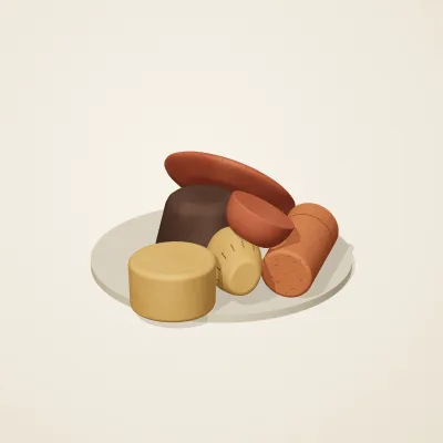 The six parts of Nok Terracotta No. 34 in a loose pile on a round stand