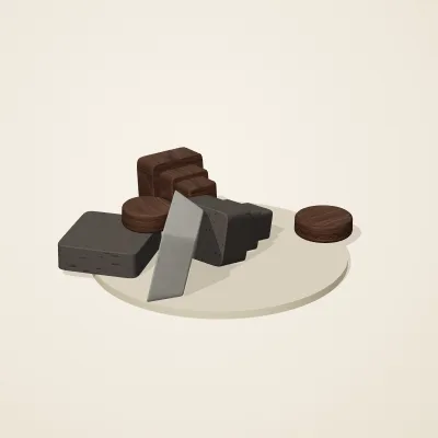 The six parts of Ethiopian Highlands No. 36 in a loose pile on a round stand