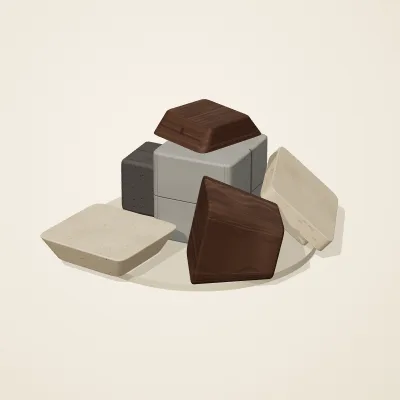 The six parts of Ethiopian Highlands No. 39 in a loose pile on a round stand