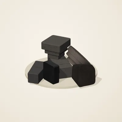 The six parts of Obsidian Temple No. 39 in a loose pile on a round stand