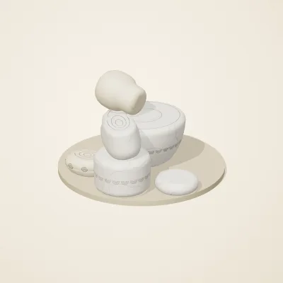 The six parts of Moonstone Oracle No. 4 in a loose pile on a round stand