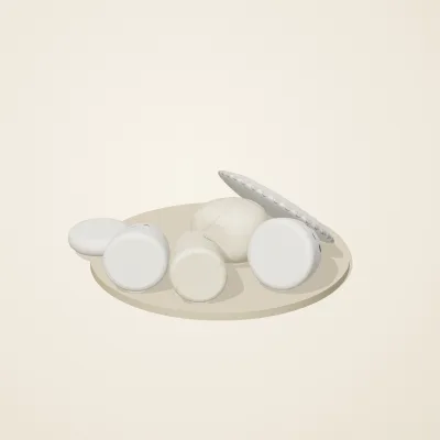 The six parts of Moonstone Oracle No. 11 in a loose pile on a round stand