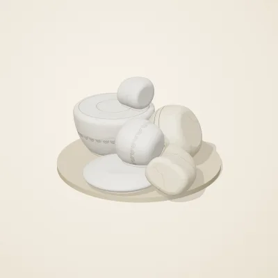 The six parts of Moonstone Oracle No. 33 in a loose pile on a round stand